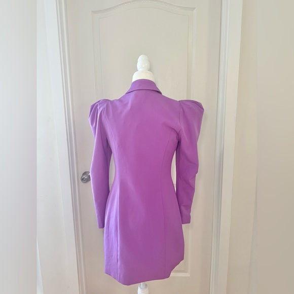 Lavish Alice Puff Shoulder Blazer Mini Dress in Purple | NWT | Size US 6 / UK 10 - Picture 4 of 6